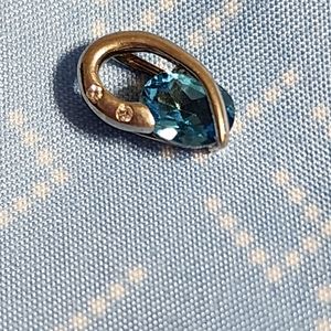 Rare London Blue Topaz and Diamond Pendant.